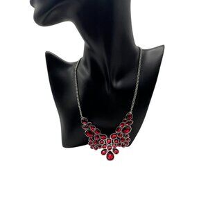 **Lady in Red Teardrop Gemstone Pendant Necklace